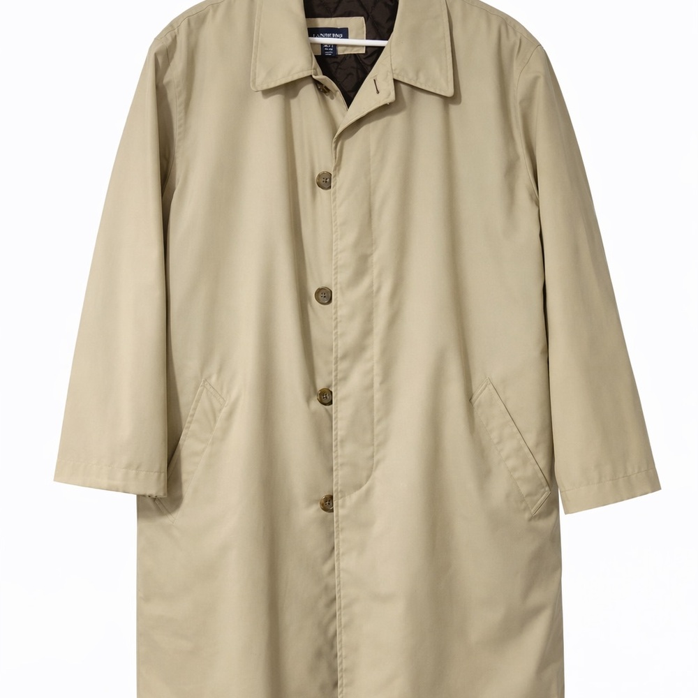 Lands' End Men's Beige Trench Coat